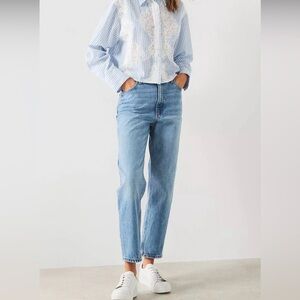 Mango Light Blue Straight-Leg Jeans